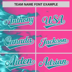 Pink 3D Flame Design Authentic Baseball Jersey 3