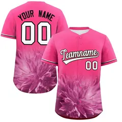 Pink 3D Flower Design Authentic Baseball Jersey