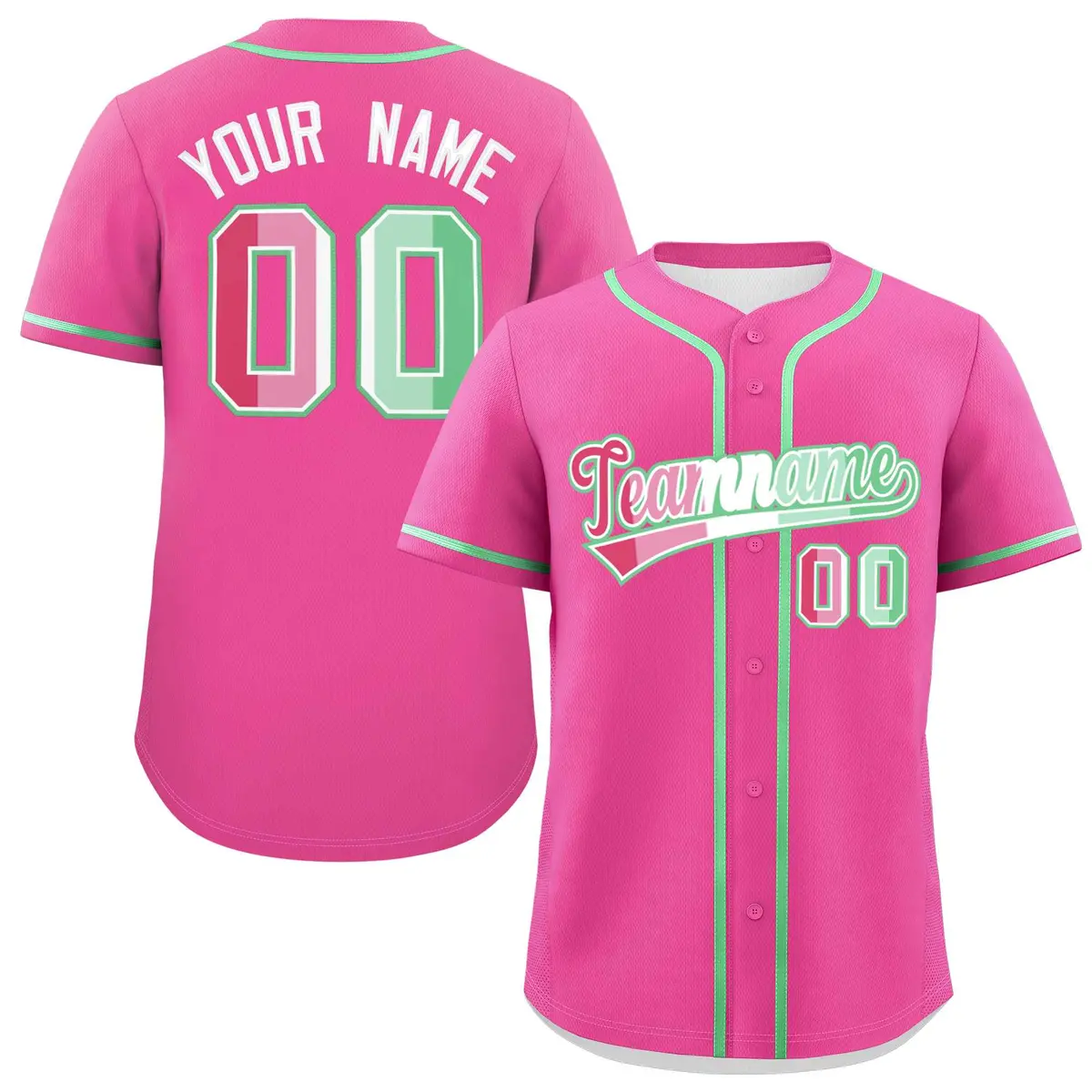 Pink Abrosexual Pride Month Baseball Jersey