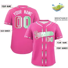 Pink Abrosexual Pride Month Baseball Jersey 2
