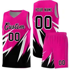 Pink Abstract Mountain Pattern Basketball Jersey