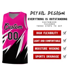 Pink Abstract Mountain Pattern Basketball Jersey 2