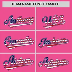 Pink American Flag Design Baseball Jersey 3