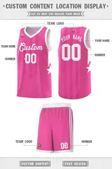 Pink and White Gradient Star Graffiti Basketball Jersey 5