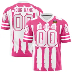Pink and White Graffiti Flag Football Jersey 1