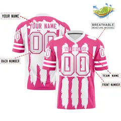 Pink and White Graffiti Flag Football Jersey 2