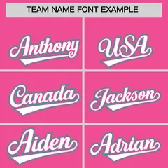 Pink Aqua Color Block Authentic Baseball Jersey 3