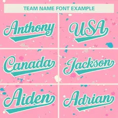 Pink Aqua Cream Splash Graffiti Striped Baseball Jersey 3