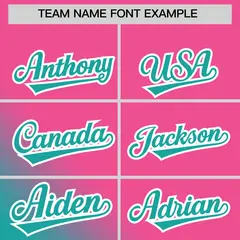 Pink Aqua Diagonal Stripe Gradient Fashion Baseball Jersey 3