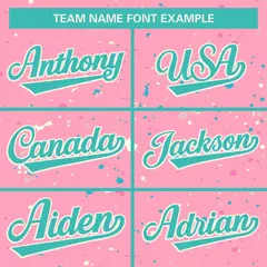 Pink Aqua Full-Zip Graffiti Splash Varsity Letterman Jacket 5