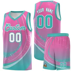 Pink Aqua Galaxy Graffiti Pattern Sports Basketball Jersey
