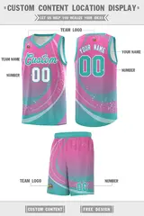 Pink Aqua Galaxy Graffiti Pattern Sports Basketball Jersey 2