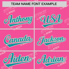 Pink Aqua Graffiti Full Button Baseball Jersey 3
