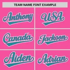 Pink Aqua Half Stripe Authentic Baseball Jersey 3