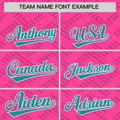 Pink Aqua L Pattern Raglan Full-Snap Varsity Letterman Jacket 3
