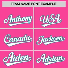 Pink Aqua Lapel Gradient Fashion Baseball Jersey 3
