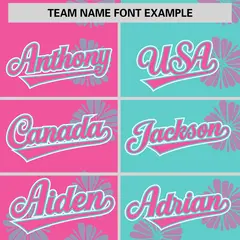 Pink Aqua Split Flower Graffiti Authentic Baseball Jersey 3