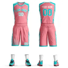 Pink Aqua-White Graffiti Bar Element Basketball Jersey