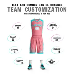 Pink Aqua-White Graffiti Bar Element Basketball Jersey 4
