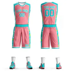 Pink Aqua-White Lightning Graffiti Basketball Jersey