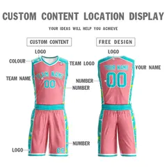 Pink Aqua-White Lightning Graffiti Basketball Jersey 3