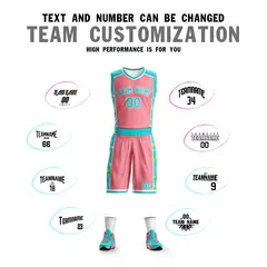Pink Aqua-White Lightning Graffiti Basketball Jersey 4
