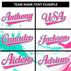 Pink Aqua-White Tie Dye Graffiti Varsity Letterman Jacket 5