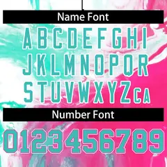 Pink Aqua-White Tie Dye Graffiti Varsity Letterman Jacket 6