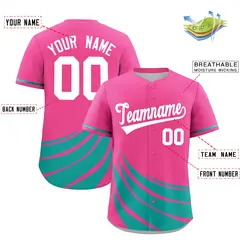 Pink Aqua Wind Mark Graffiti Baseball Jersey 2