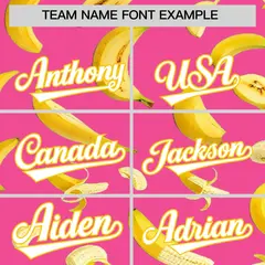 Pink Banana Graffiti Pattern Fashion Baseball Jersey 4