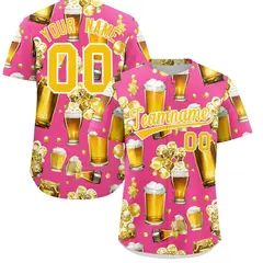 Pink Beer Day Parties Baseball Jersey 1