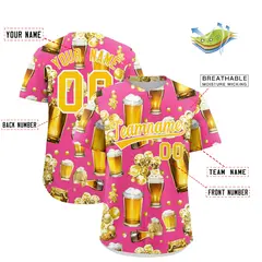 Pink Beer Day Parties Baseball Jersey 2