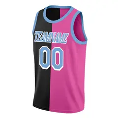 Pink Black-Blue Split Fashion Tops Basketball Jersey 3