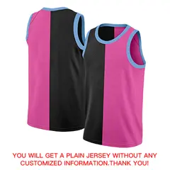 Pink Black-Blue Split Fashion Tops Basketball Jersey 4