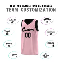 Pink Black Chest Slash Pattern Basketball Jersey 3