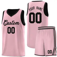 Pink Black Chest Slash Pattern Basketball Jersey