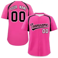 Pink Black Color Block Authentic Baseball Jersey