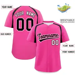 Pink Black Color Block Authentic Baseball Jersey 2