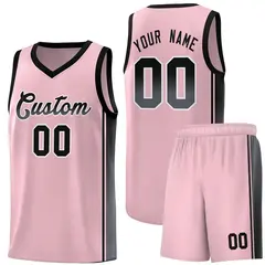Pink Black-Dark Gray Gradient Basketball Jersey 1