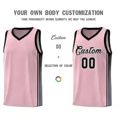 Pink Black-Dark Gray Gradient Basketball Jersey 3