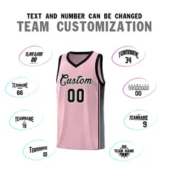 Pink Black-Dark Gray Gradient Basketball Jersey 4