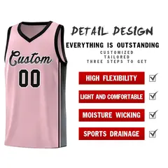 Pink Black-Dark Gray Gradient Basketball Jersey 5