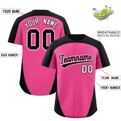 Pink Black Edge Color Block Authentic Baseball Jersey 2