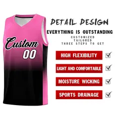 Pink Black Gradient Fashion Basketball Jersey 2