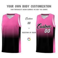 Pink Black Gradient Fashion Basketball Jersey 3
