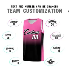 Pink Black Gradient Fashion Basketball Jersey 4
