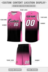 Pink Black Gradient Fashion Basketball Jersey 5