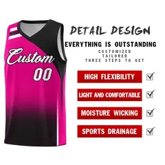 Pink Black Gradient Fashion Basketball Jersey 2