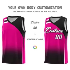 Pink Black Gradient Fashion Basketball Jersey 3