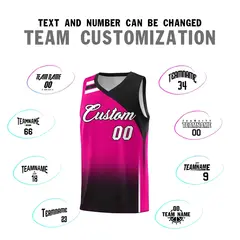 Pink Black Gradient Fashion Basketball Jersey 4